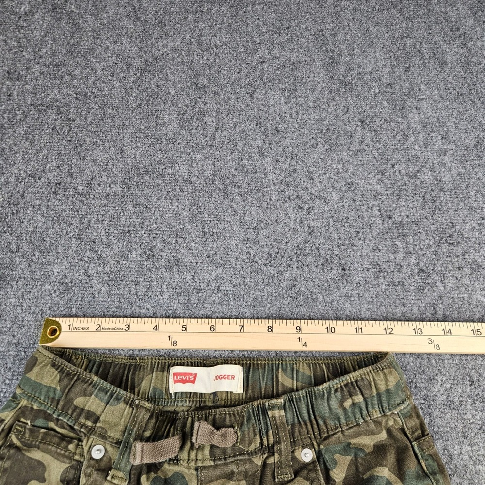Levis Boys Camo Jogger Pants Green Brown Size 12 Reg Elastic Waist Drawstring - Picture 4 of 10